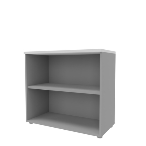 Quadrifoglio Büroregal Practika, Breite 900 mm, 2 OH, alu/weiß