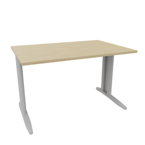 Quadrifoglio Schreibtisch Practika mit C-Fußgestell, Breite x Tiefe 1200 x 800 mm, Platte Eiche