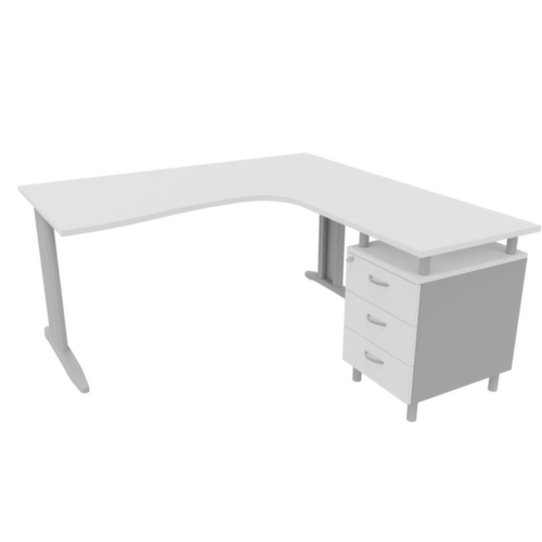 Quadrifoglio Büro-Set Practika mit 1 Schreibtisch, 1 Standcontainer