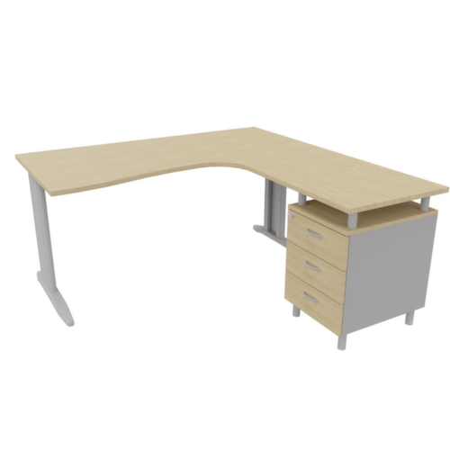 Quadrifoglio Büro-Set Practika mit 1 Schreibtisch, 1 Standcontainer