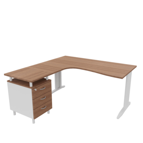 Quadrifoglio Büro-Set Practika mit 1 Schreibtisch, 1 Standcontainer