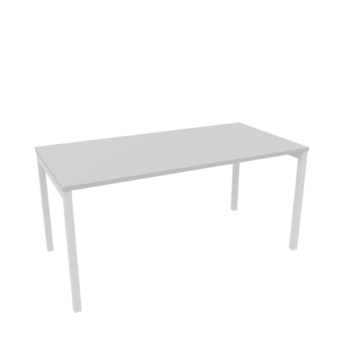 Quadrifoglio Schreibtisch Practika mit 4-Fußgestell, Breite x Tiefe 1600 x 800 mm, Platte grau