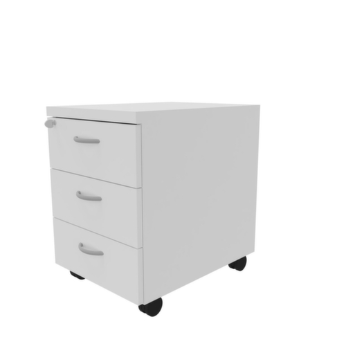 Quadrifoglio Rollcontainer Practika, 3 Schublade(n), weiß/weiß