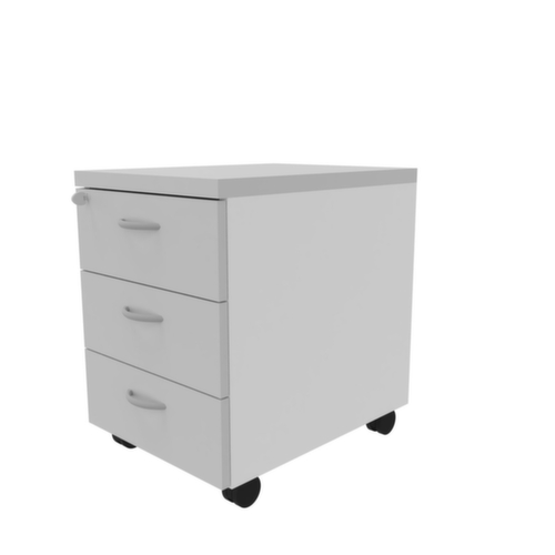 Quadrifoglio Rollcontainer Practika, 3 Schublade(n), weiß/grau