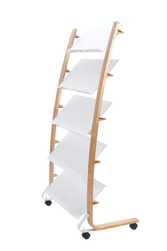 ALBA Mobiles Prospektregal DD5PMW, 5 Ablagen, Gestell natur