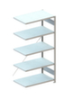 META System-Steckregal CLIP Anbaufeld, Höhe x Breite x Tiefe 2000 x 1006 x 636 mm, 5 Böden