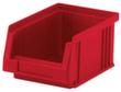 Stapelbarer Sichtlagerkasten Roll rollenbahngeeignet, rot, Tiefe 164 mm, Polypropylen
