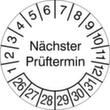 Runde Prüfplakette ohne Jahresfarbe