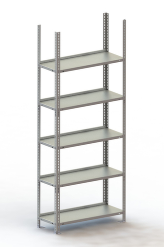 META Akten-Schraubregal, 5 Böden, RAL7035 Lichtgrau