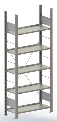 META Akten-Steckregal, 5 Böden, mit korrosionsschützender Zinkbeschichtung