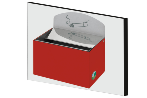 Wandascher mit Rückwandschild, rot