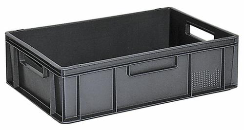 Euronorm-Stapelbehälter Basic mit verstärktem Rippenboden, grau, Inhalt 33 l