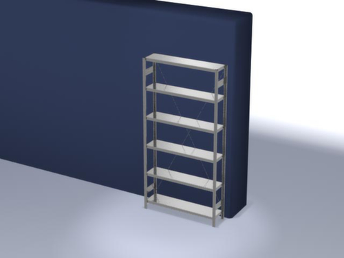 hofe System-Steckregal in mittelschwerer Bauart, Höhe x Breite x Tiefe 2500 x 1360 x 335 mm, 6 Böden