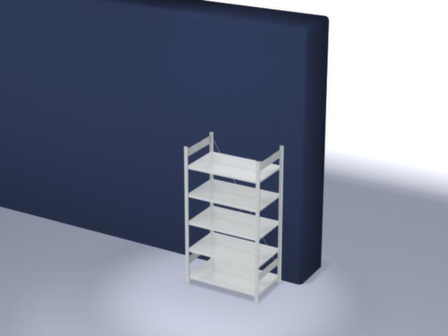 hofe Akten-Steckregal zur beidseitigen Nutzung, 5 Böden, RAL7035 Lichtgrau