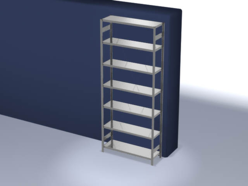 hofe Traversenregal in mittelschwerer Bauart, Höhe x Breite x Tiefe 3000 x 1360 x 435 mm, 7 Böden