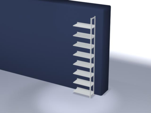 hofe Akten-Schraubregal Anbaufeld, 8 Böden, RAL7035 Lichtgrau