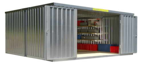 Säbu Verzinkter Materialcontainer FLADAFI® mit 2 Modulen