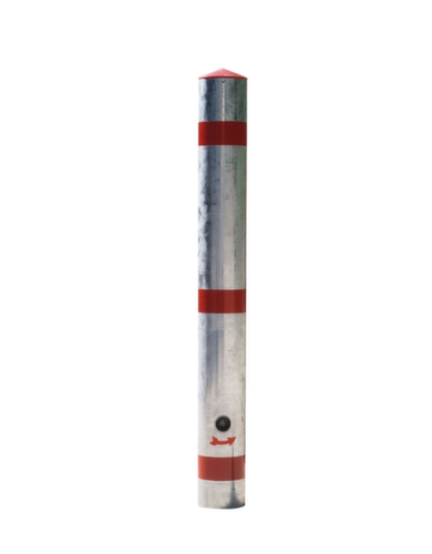 Sperrpfosten mit spitzem Kopf, Höhe 900 mm, zum Einstecken mit Bodenhülse