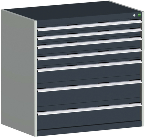 bott Schubladenschrank cubio Grundfläche 1050x750 mm, 7 Schublade(n), RAL7035 Lichtgrau/RAL7016 Anthrazitgrau