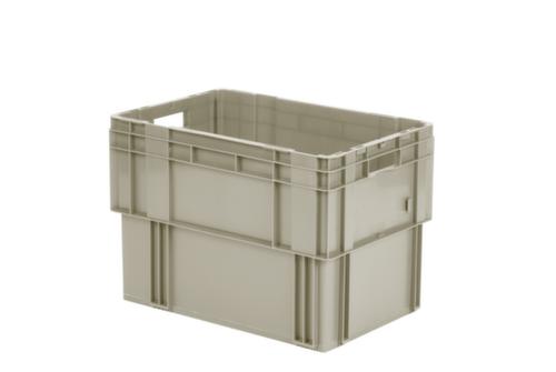 Euronorm-Drehstapelbehälter mit Rippenboden, grau, Inhalt 80 l