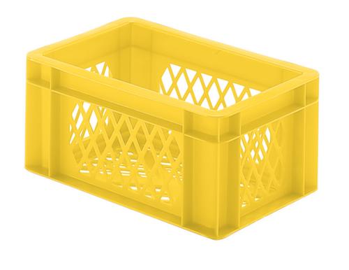 Euronorm-Stapelbehälter Wände + Boden durchbrochen, gelb, Inhalt 5,5 l