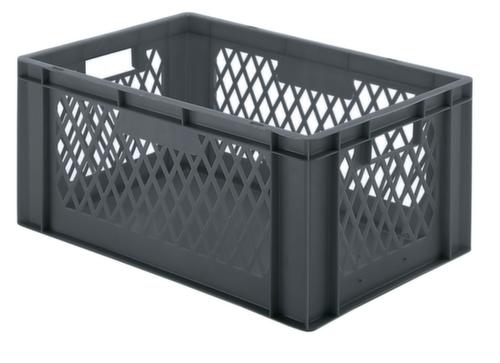 Euronorm-Stapelbehälter Wände durchbrochen, grau, Inhalt 51 l