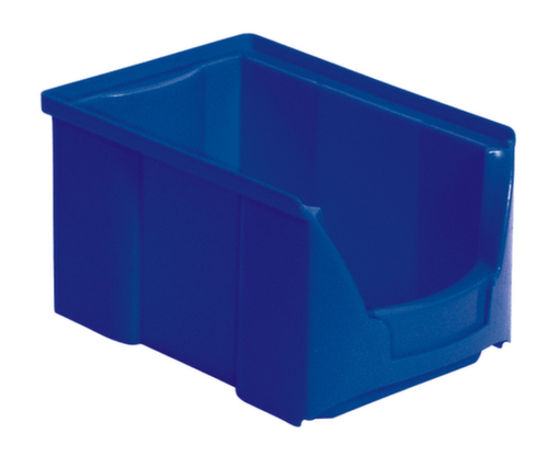 Stapelbarer Sichtlagerkasten Futura mit tiefer Eingrifföffnung, blau, Tiefe 230 mm