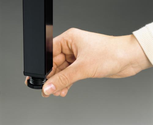 C+P Umkleidebank schwarzgrau mit Haken und PVC-Leisten