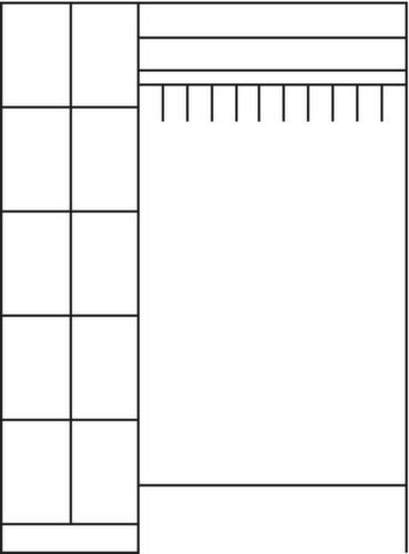 C+P Schließfach-Garderobe Classic mit 10 Fächern + Hutablage + Schuhrost, Breite 1850 mm