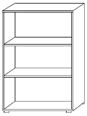 Büroregal Terra Nova, Breite 800 mm, 3 OH, weiß