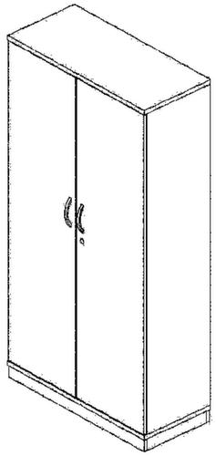 Flügeltürenschrank RQ60, 5 Ordnerhöhen, lichtgrau/lichtgrau