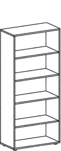 Gera Büroregal Milano, Breite 800 mm, 5 OH, lichtgrau