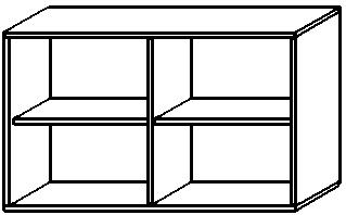 Gera Büroregal Pro mit Rückwand, Breite 1200 mm, 2 OH