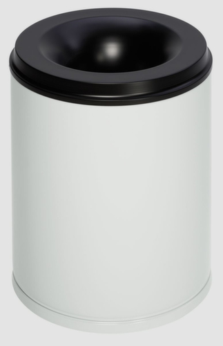 VAR Papierkorb mit Löschkopf, 80 l, RAL7035 Lichtgrau, Kopfteil schwarz