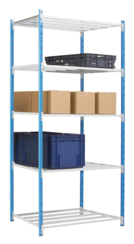 Manorga Steckregal zur beidseitigen Nutzung, Höhe x Breite x Tiefe 2000 x 916 x 800 mm, 5 Böden
