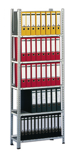 META Akten-Schraubregal, 5 Böden, RAL7035 Lichtgrau