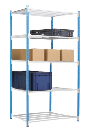 Manorga Steckregal zur beidseitigen Nutzung, Höhe x Breite x Tiefe 2000 x 1266 x 500 mm, 5 Böden