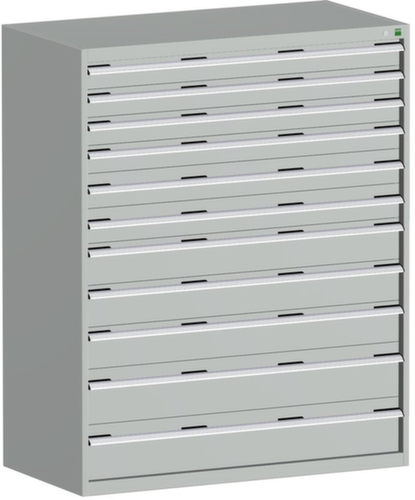 bott Schubladenschrank cubio Grundfläche 1300x650 mm, 11 Schublade(n), RAL7035 Lichtgrau/RAL7035 Lichtgrau