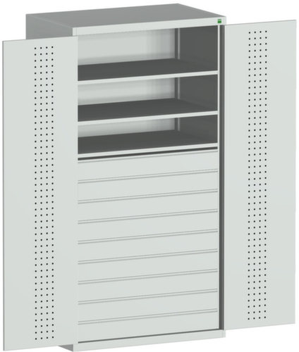 bott Systemschrank cubio mit Lochplattentüren, 9 Schublade(n)