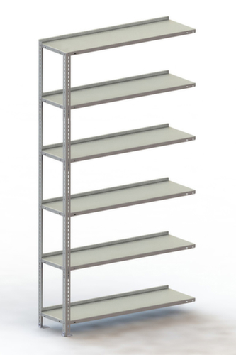 META Schraubregal Anbaufeld, 6 Böden, RAL7035 Lichtgrau