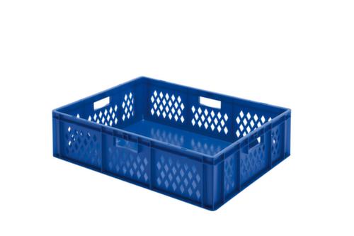 Euronorm-Stapelbehälter Wände durchbrochen, blau, Inhalt 78 l