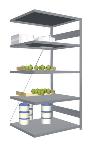 hofe Edelstahl-Steckregal, Höhe x Breite x Tiefe 2000 x 1010 x 835 mm, 5 Böden