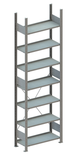 META Steckregal, Höhe x Breite x Tiefe 2500 x 806 x 336 mm, 7 Böden