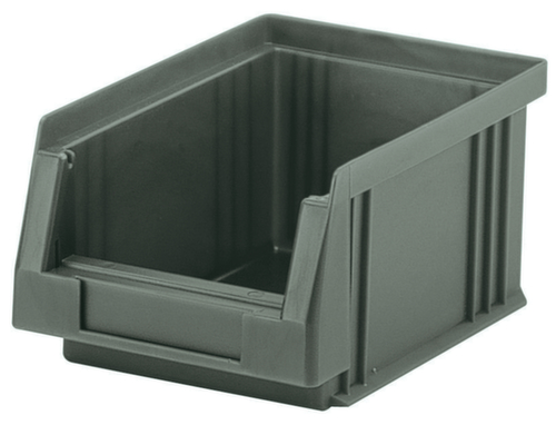 Stapelbarer Sichtlagerkasten Roll rollenbahngeeignet, grau, Tiefe 164 mm, Polypropylen