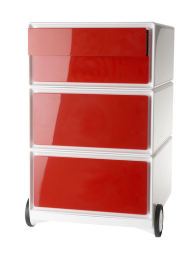 Paperflow Rollcontainer easyBox, 4 Schublade(n), weiß/rot