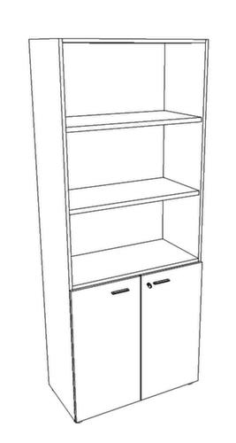 Quadrifoglio Kombischrank T45 mit 5 Ordnerhöhen, 5 Ordnerhöhen, weiß/Ulme