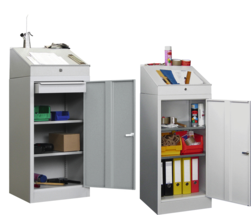 PAVOY Pultschrank, RAL7035 Lichtgrau/RAL7035 Lichtgrau