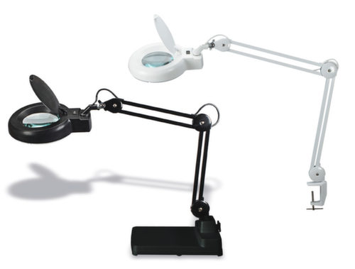 MAUL LED-Lupenleuchte MAULviso mit rundem Kopf, Licht kaltweiß (tageslichtweiß), weiß