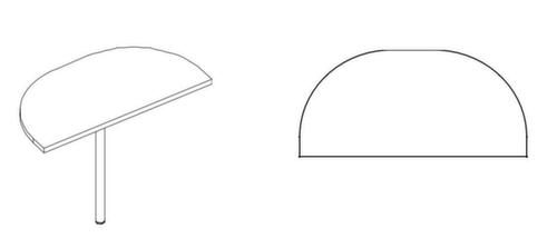 Nowy Styl Runder Anbautisch E10 für Schreibtisch
