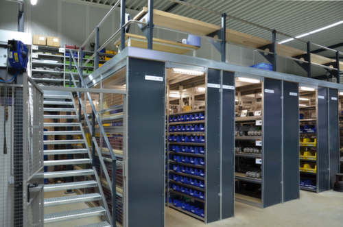 hofe Traversenregal in mittelschwerer Bauart, Höhe x Breite x Tiefe 2000 x 1060 x 635 mm, 5 Böden